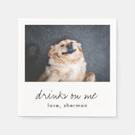 私に飲み物かわいいおもしろいモダンフォトド結婚ッグ スタンダードカクテルナプキン