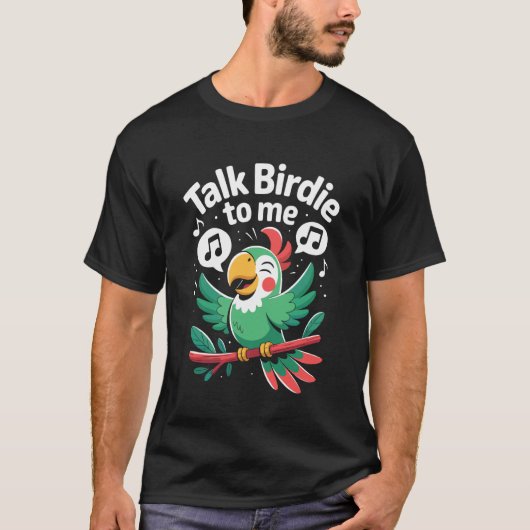 私に鳥語で話しかけて インコ 熱帯 Tシャツ (正面)