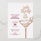 私に30を話すピンクの金ゴールド30歳の誕生日パーティー 箔招待状 (正面)