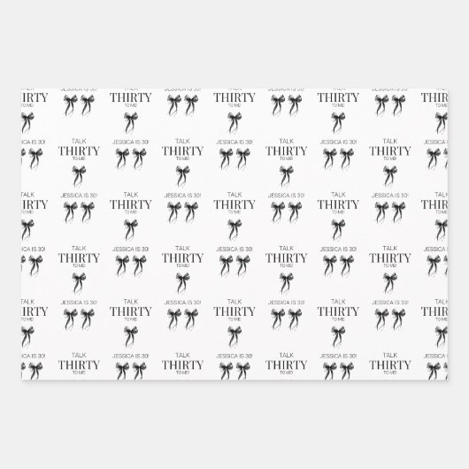 私に30歳のシンプル誕生日エレガントを話す ラッピングペーパーシート (正面)