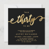 「私に30歳の話をしよう ゴールドスクリプト 30歳の誕生日」 招待状 (正面)