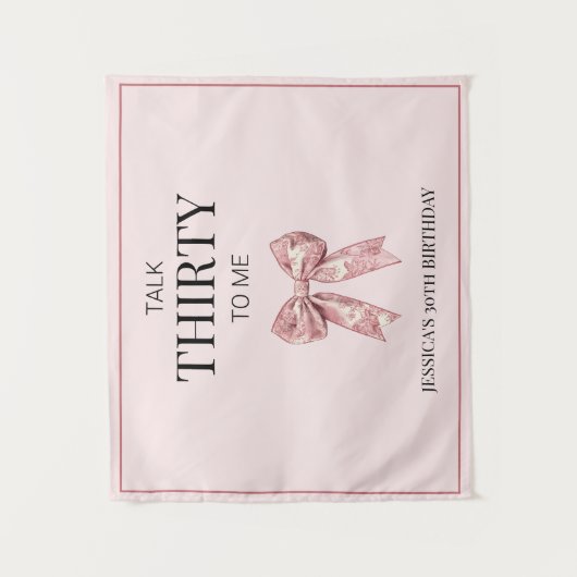 私に30歳の話をするピンクボウ30歳の誕生日パーティー タペストリー (正面)