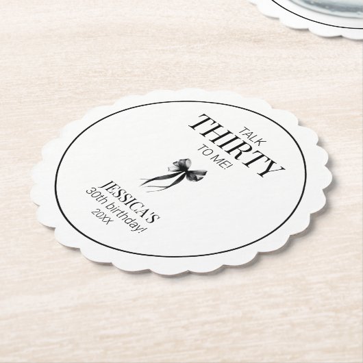 私に30歳の誕生日エレガントをボーシンプルグで話す ペーパーコースター (アングル)