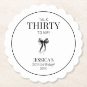 私に30歳の誕生日エレガントをボーシンプルグで話す ペーパーコースター (正面)