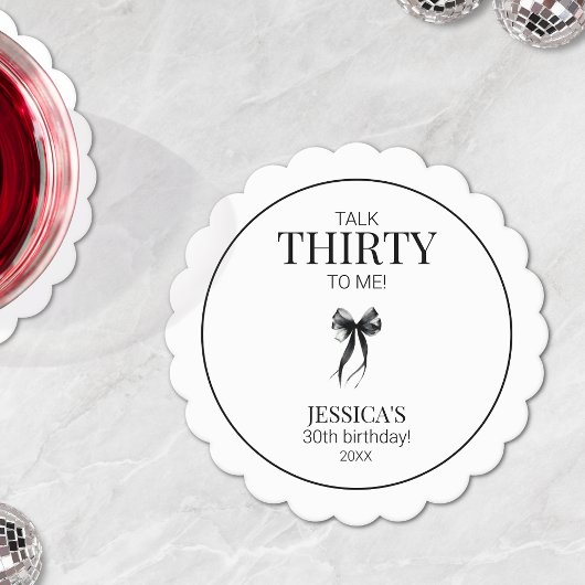 私に30歳の誕生日エレガントをボーシンプルグで話す ペーパーコースター