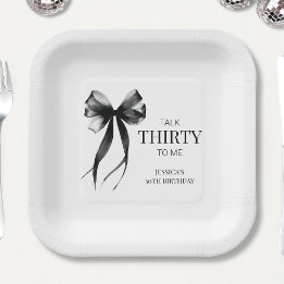 私に30歳を話すブラックシック30歳の誕生日パーティー ペーパープレート