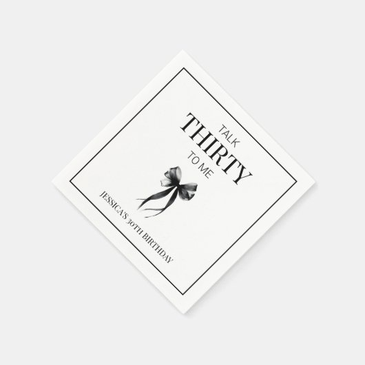 私に30歳を話すブラックボウ30歳の誕生日パーティー スタンダードカクテルナプキン (角)