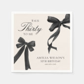 私に30歳を話すブラックボウ30歳の誕生日パーティー スタンダードカクテルナプキン (正面)