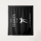 私に30歳を話すホワイトボウ30歳の誕生日パーティー タペストリー (正面)