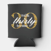 私に30歳を話す黒い金ゴールドグリッター30歳の誕生日 缶クーラー (正面)