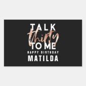 私に30話すモダンバラ金ゴールドタイポグラフィ誕生日 長方形シール (正面)