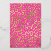 私に30語を話すヒョウのピンク金ゴールド30th誕生日 箔招待状 (裏面)