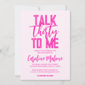 私に30語を話すピンク誕生日招待状 招待状 (正面)