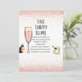 私に30語を話す,誕生日,シャンパン,ピンク 招待状 (スタンド正面)