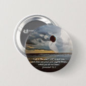 私に~のキリスト教の聖書の詩Encouragmentを呼んで下さい 缶バッジ (正面&裏面)