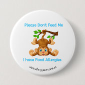 私に-アレルギーの認識度のバッジを食べ物を与えないで下さい 缶バッジ (正面)