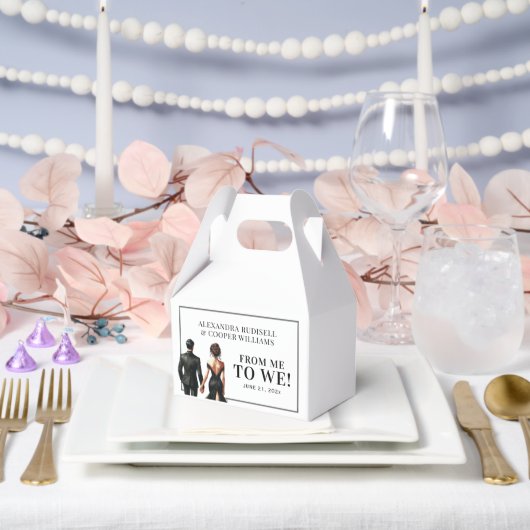 私に |エレガント白黒 フェイバーボックス (ウェディング)