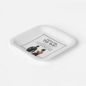 私に |エレガント白黒 ペーパープレート (傾斜あり)