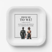 私に |エレガント白黒 ペーパープレート (正面)