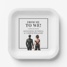 私に |エレガント白黒 ペーパープレート