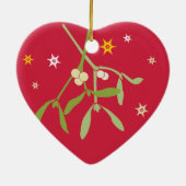 "私に"ヤドリギの恋人の記念品のオーナメント接吻して下さい セラミックオーナメント (裏面)