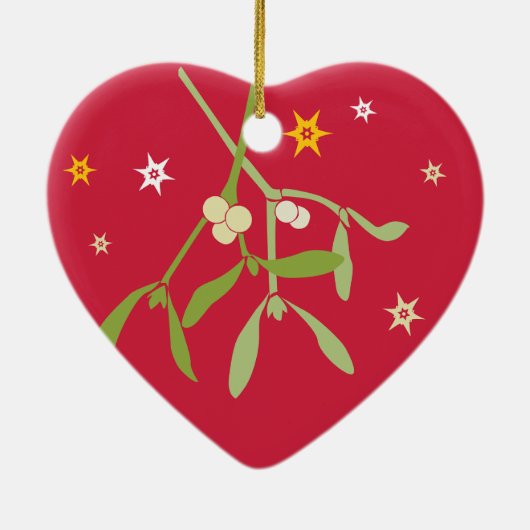 "私に"ヤドリギの恋人の記念品のオーナメント接吻して下さい セラミックオーナメント (裏面)