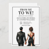 私に |白黒カップルブライダルシャワー 招待状 (正面/裏面)