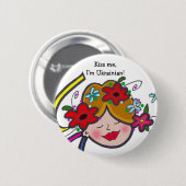 私に、私ありますウクライナ語が接吻して下さい! 缶バッジ (正面&裏面)
