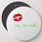 私に、私あります赤い唇とアイルランド語が接吻して下さい 缶バッジ (正面&裏面)
