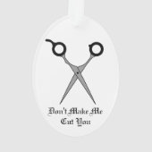 私に-黒髪の切断のはさみ切らせます オーナメント (裏面)