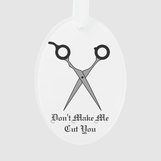 私に-黒髪の切断のはさみ切らせます オーナメント (裏面)