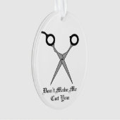 私に-黒髪の切断のはさみ切らせます オーナメント (正面)