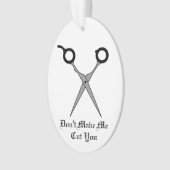 私に-黒髪の切断のはさみ切らせます オーナメント (正面)