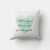 私にGOODNIGHT真新しいハートの装飾用クッション常に接吻して下さい クッション (裏面)