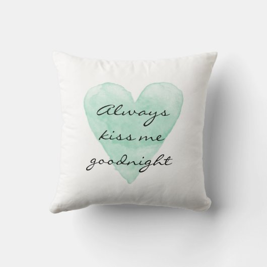 私にGOODNIGHT真新しいハートの装飾用クッション常に接吻して下さい クッション (裏面)