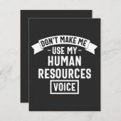 私にhrの声を使わせなおもしろいい サンキューカード (正面/裏面)