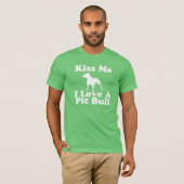 私にI愛ピット・ブル-男性へオウムのティー接吻して下さい Tシャツ (正面フル)