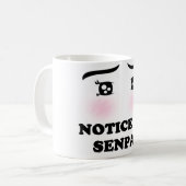 私にSenpaiの赤面の日本製アニメの女の子のかわいいのマンガ気づいて下さい コーヒーマグカップ (正面左)