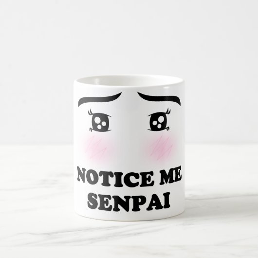 私にSenpaiの赤面の日本製アニメの女の子のかわいいのマンガ気づいて下さい コーヒーマグカップ (中央)