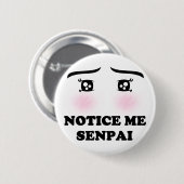 私にSenpaiの赤面の日本製アニメの女の子のかわいいSuki気づいて下さい 缶バッジ (正面&裏面)