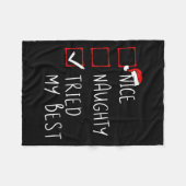 私のいけなクリスマス最高のリストのクリスマスさん フリースブランケット (正面(横))