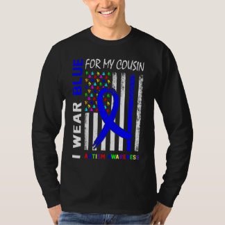 私のいとこの自閉症の意識のための衣服ブルーリボン Tシャツ