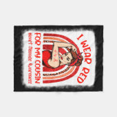 私のいとこハート病認識度Mに衣服赤 フリースブランケット (正面(横))