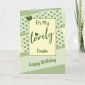 私のいとこ誕生日の緑のために カード (正面)