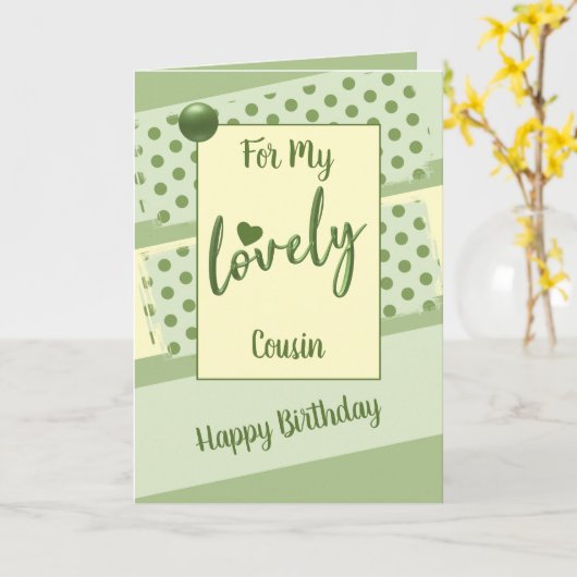 私のいとこ誕生日の緑のために カード (黄色い花)