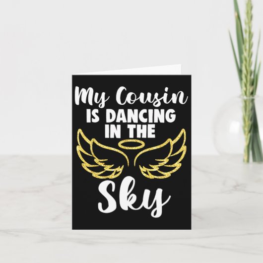 私のいとこ踊りは私を思い出して空の翼にいる カード (正面)