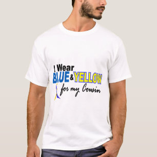私のいとこ2のために青及び黄色ダウン症Iの衣服 Tシャツ