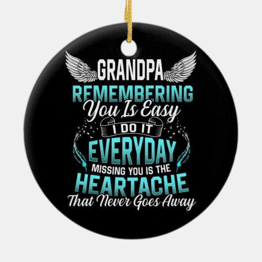 私のおじいちゃんが思い出す恋しく思のは簡単の君だ セラミックオーナメント (裏面)