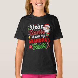 私のおじいちゃんの家庭おもしろいクリスマス Tシャツ