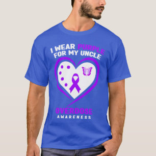 私のおじのために紫色を着ています Uncle Overdose Awareness ロング Tシャツ